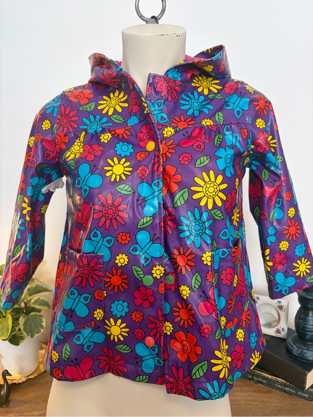 Girls Hooded Raincoat Bundle - BabyGap Poppy 5T & George Floral Size 4